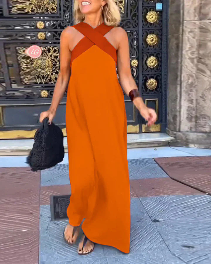 Harriet crossed front maxi dress 6