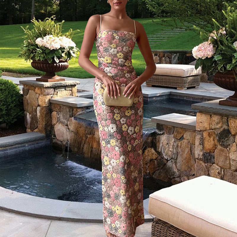 Sable sequin petal print maxi dress 3