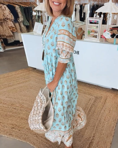 Lena floral V-neck maxi dress 6