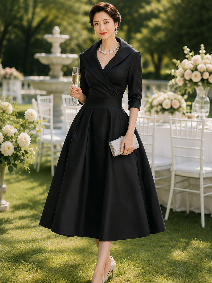 Clara draped collar satin midi dress 2