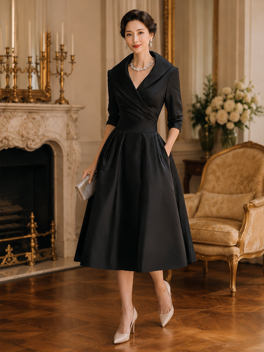 Clara draped collar satin midi dress 3