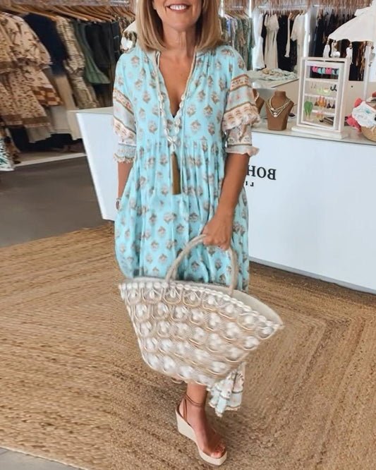 Lena floral V-neck maxi dress 1