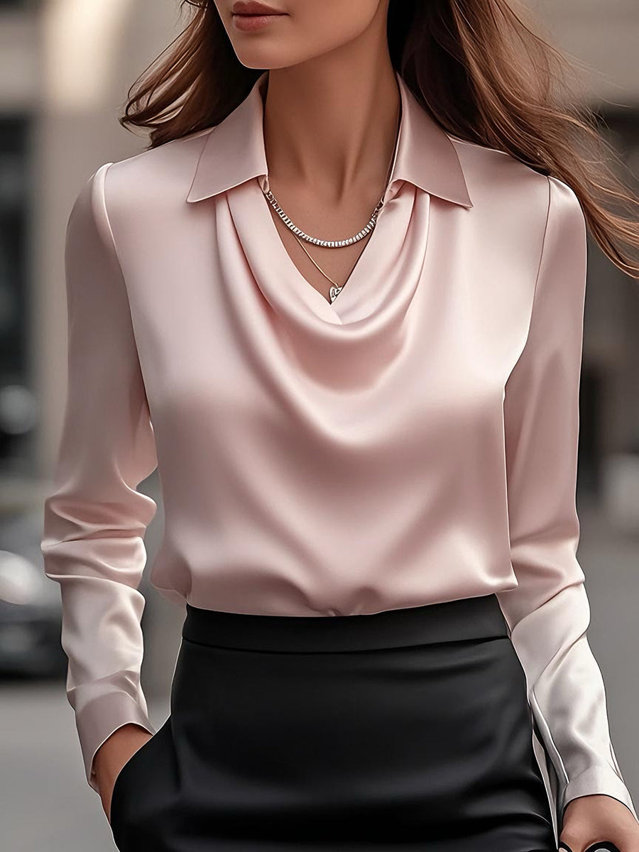 Elise draped satin blouse 11