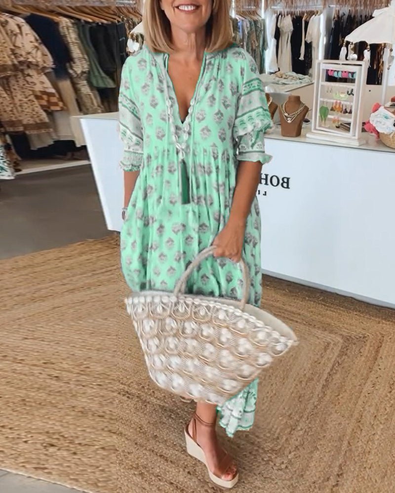 Lena floral V-neck maxi dress 2