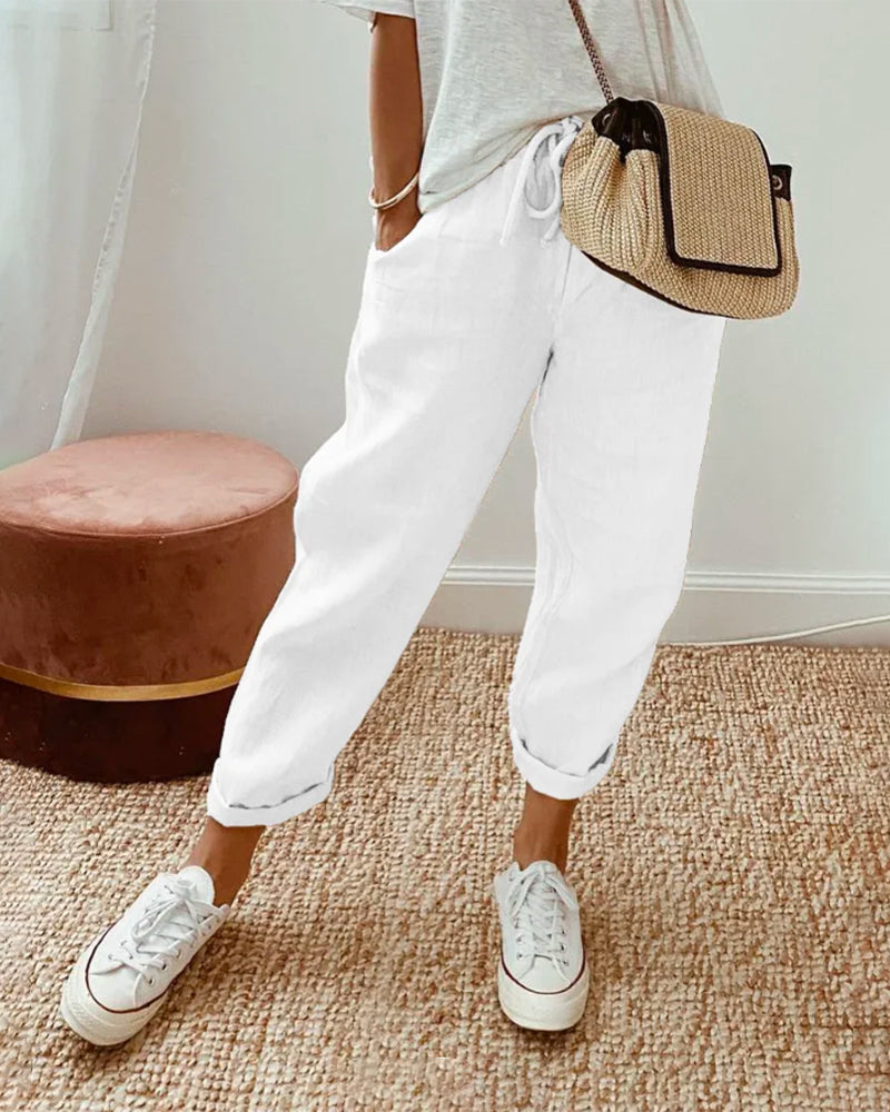 Bonnie drawstring tapered trousers 4