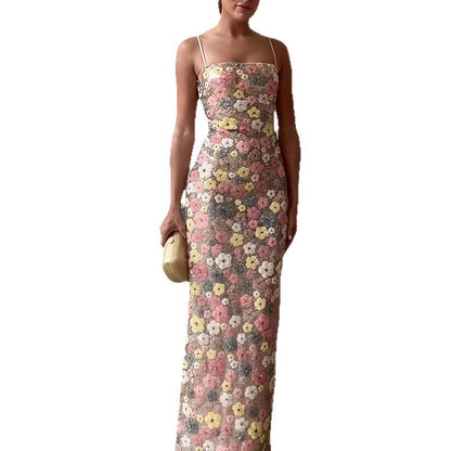 Sable sequin petal print maxi dress 4