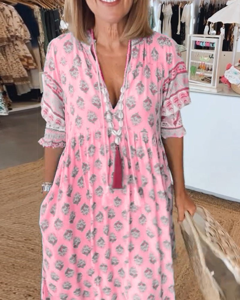 Lena floral V-neck maxi dress 10