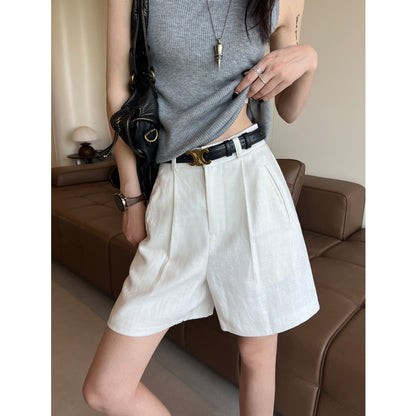 Quinn linen blend wide leg shorts 1