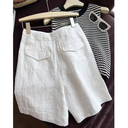 Lucia high waist linen shorts 3