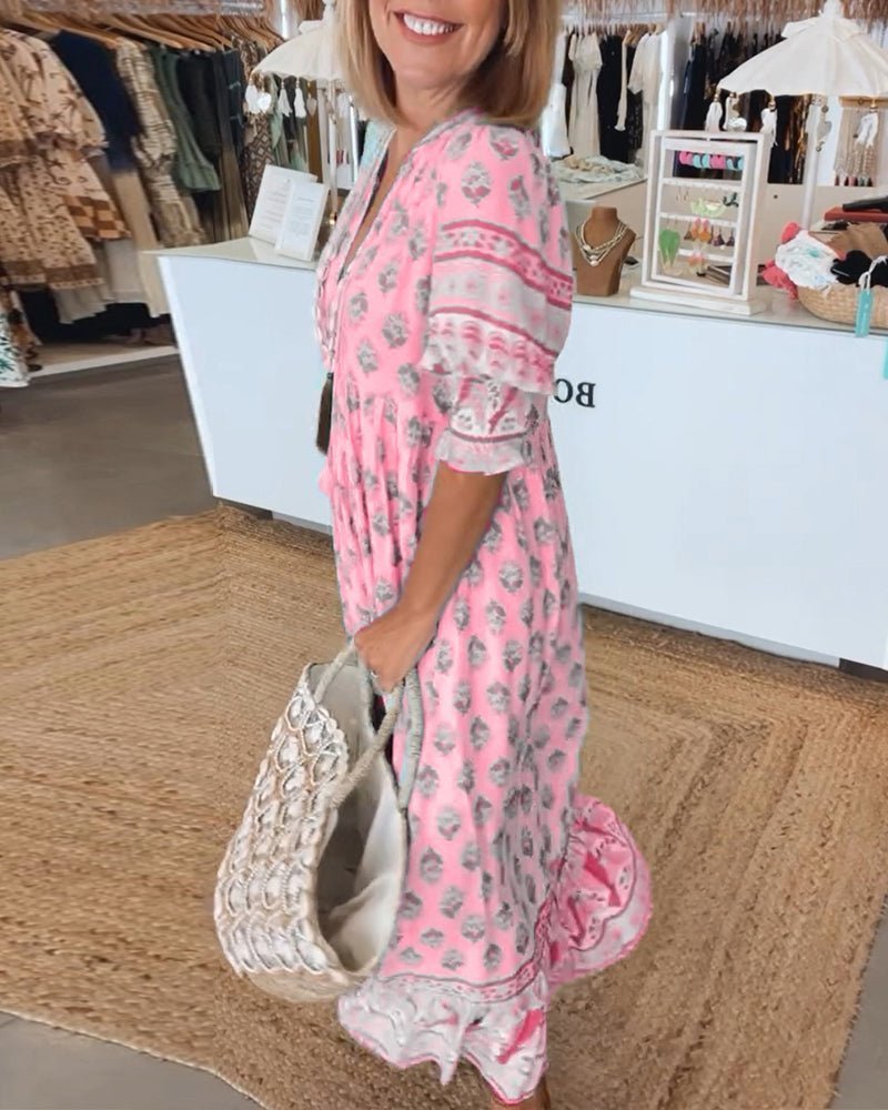 Lena floral V-neck maxi dress 11