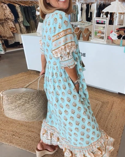 Lena floral V-neck maxi dress 4