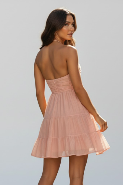 Elle halter mini dress with tiered ruffle skirt 6