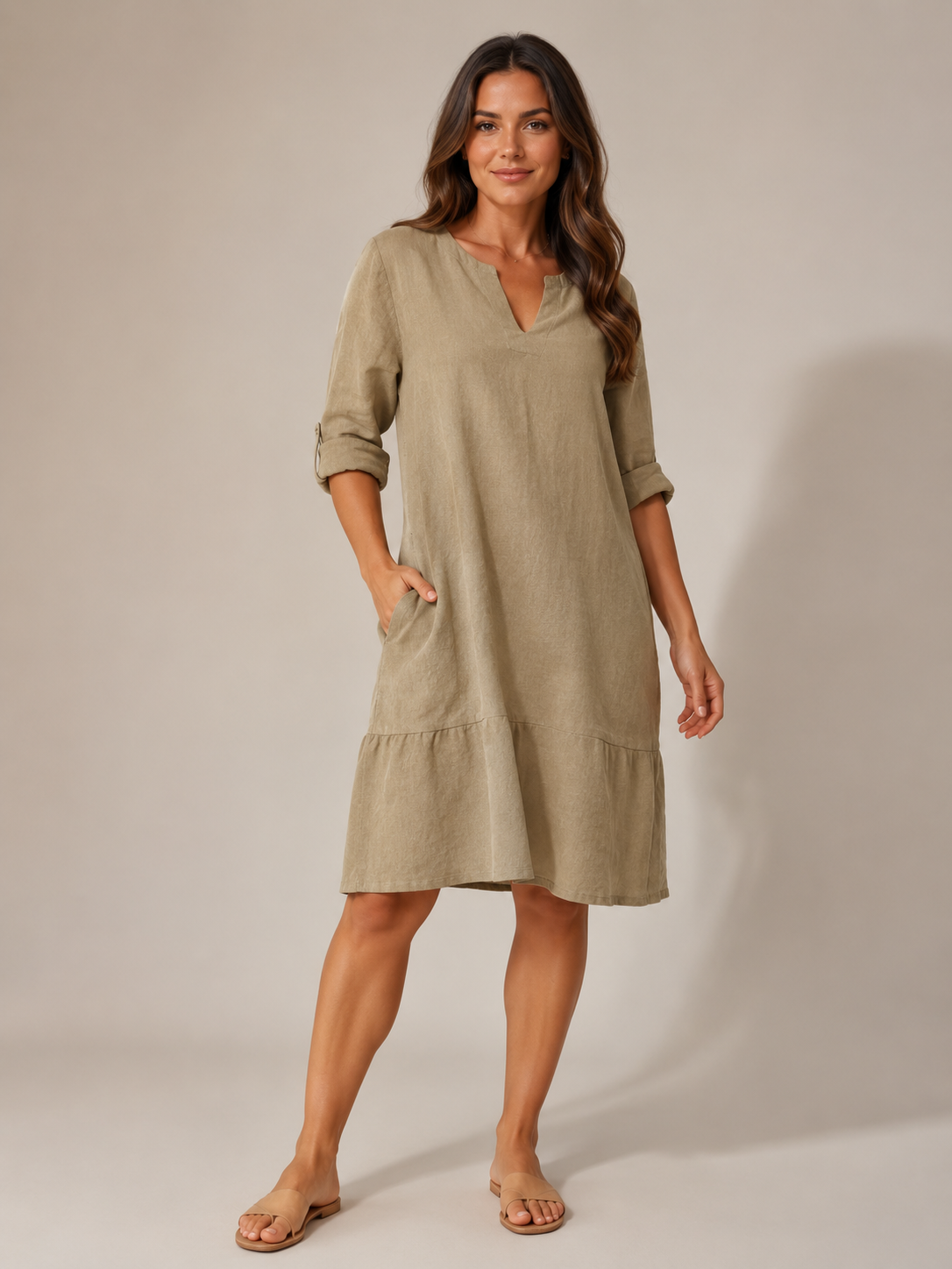 Prue V-neck summer midi dress 2