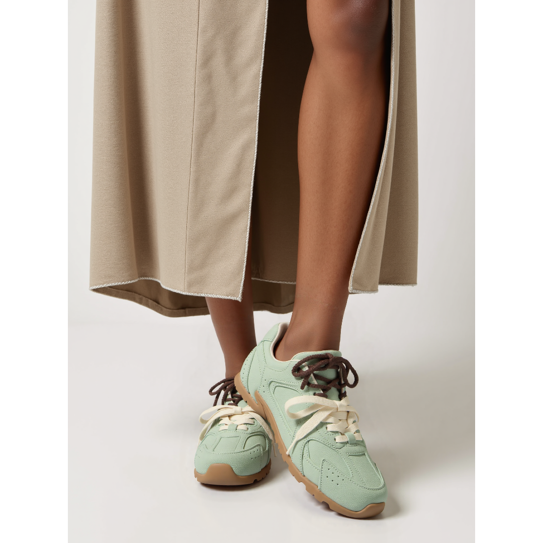 Fern suede-look double lace sneakers 6
