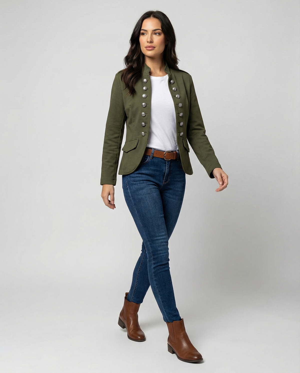 India stand collar blazer 7