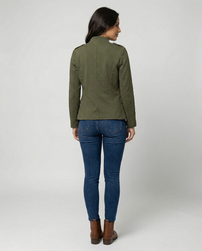 India stand collar blazer 8