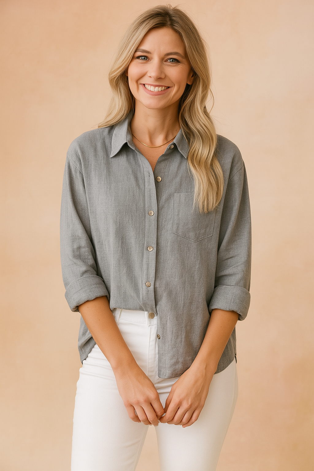 Sofia loose shirt blouse with pocket 3