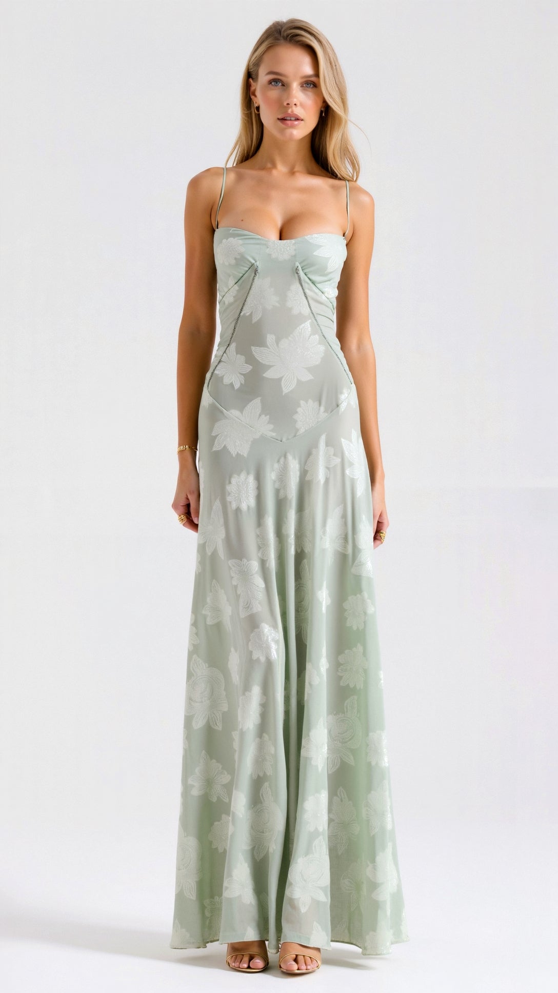 Thalia embroidered floral maxi dress 2