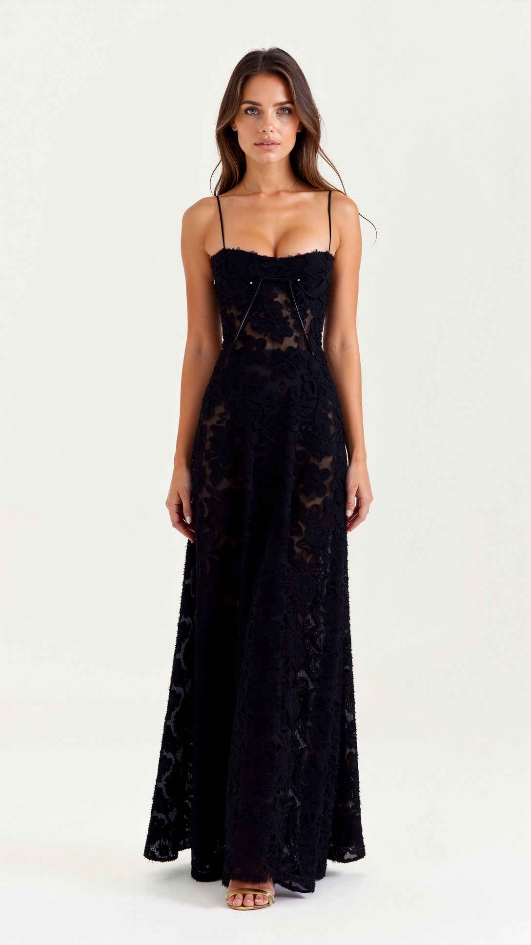 Thalia embroidered floral maxi dress 1