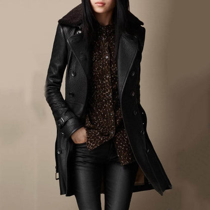 Laurel faux leather trench coat 2