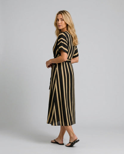 Elodie striped wrap midi dress 2