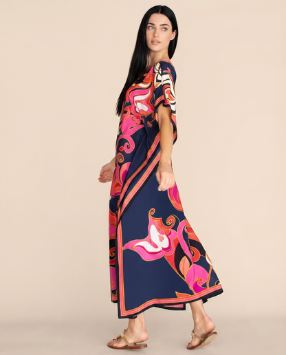 Immy printed kaftan maxi dress with side slits 5