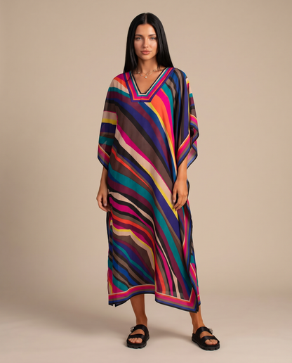 Immy printed kaftan maxi dress with side slits 3