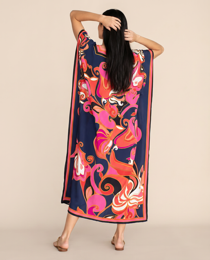Immy printed kaftan maxi dress with side slits 4
