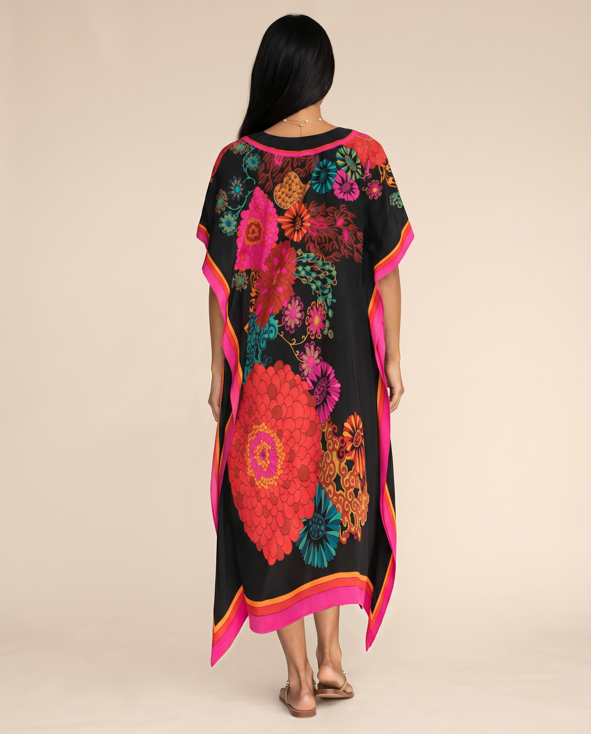 Immy printed kaftan maxi dress with side slits 6