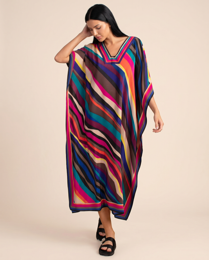 Immy printed kaftan maxi dress with side slits 10