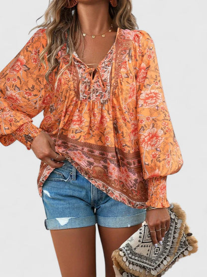Bronte boho lace-up blouse 5
