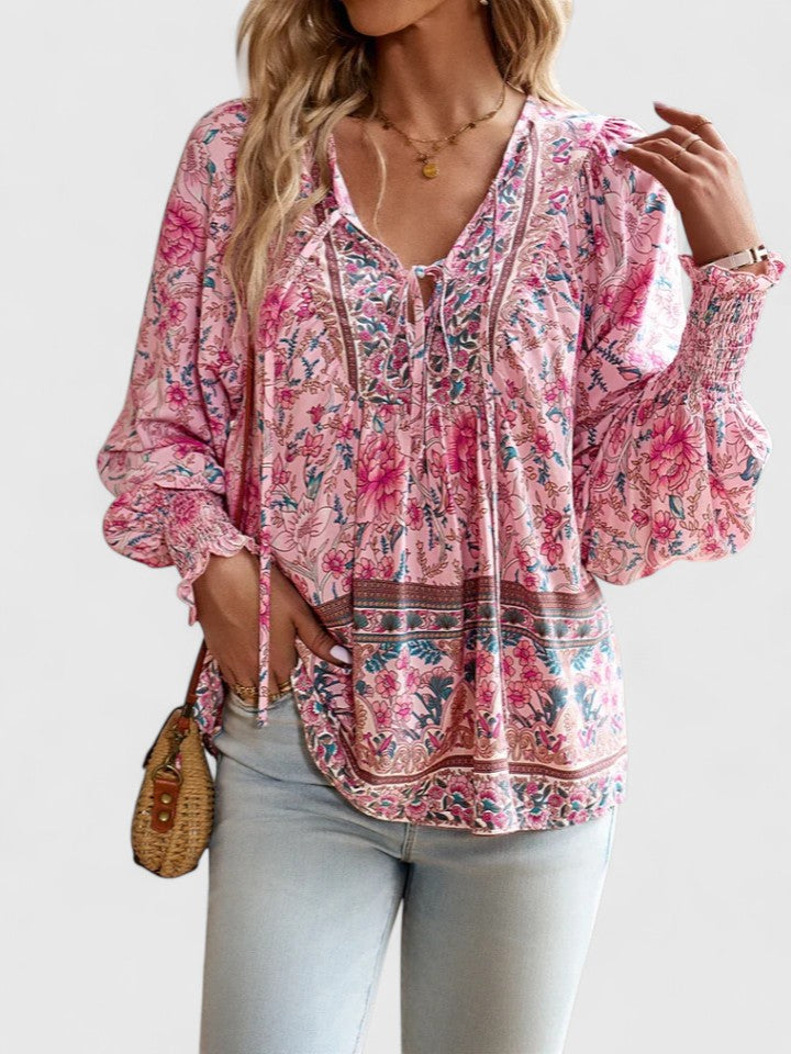 Bronte boho lace-up blouse 1