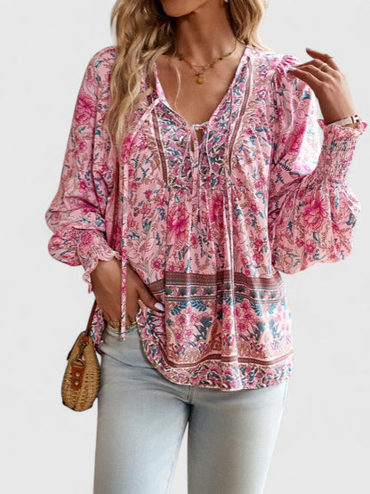 Bronte boho lace-up blouse 1