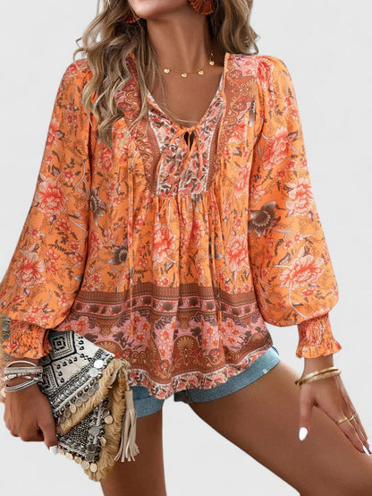 Bronte boho lace-up blouse 4