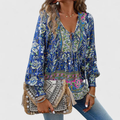 Bronte boho lace-up blouse 2