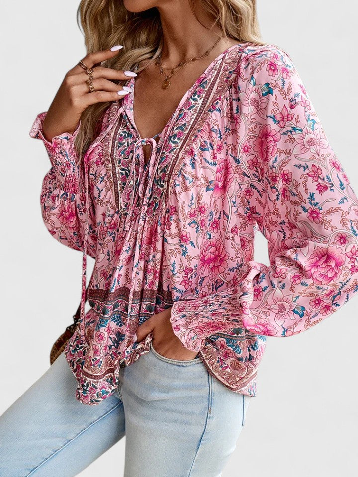Bronte boho lace-up blouse 8