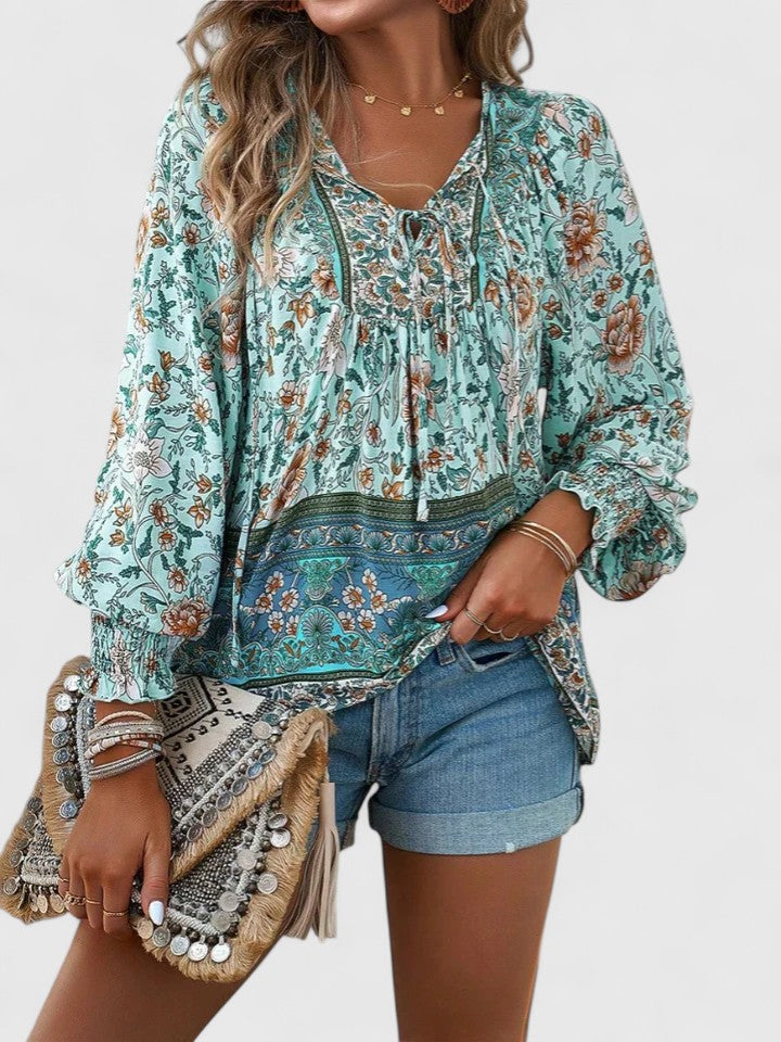 Bronte boho lace-up blouse 3