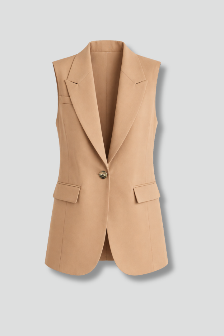 Olive sleeveless blazer 8