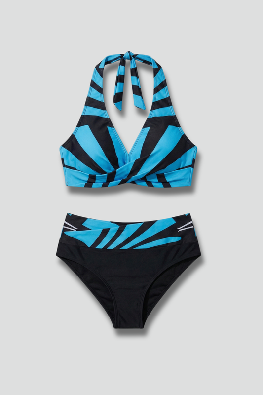 Alba striped halter bikini 1