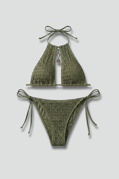 Esme triangle halter bikini with tie bottom 4