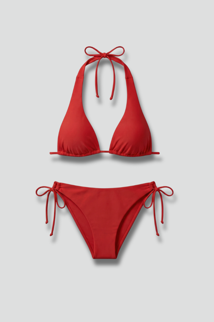 Esme triangle halter bikini with tie bottom 1