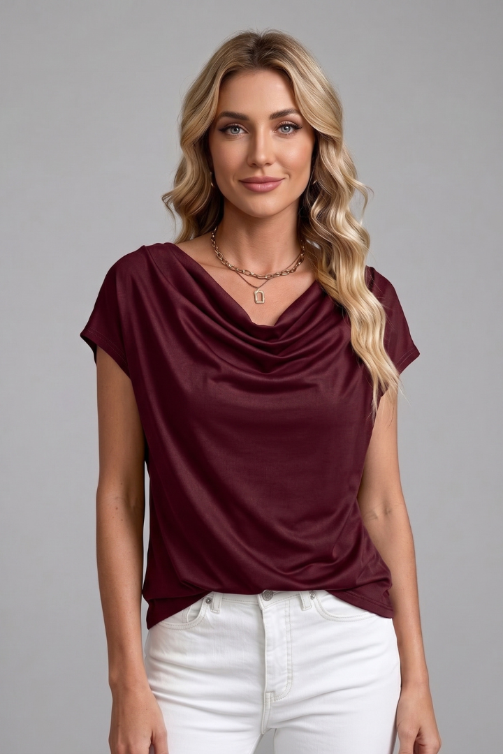 Poppy cowl neck draped blouse 11