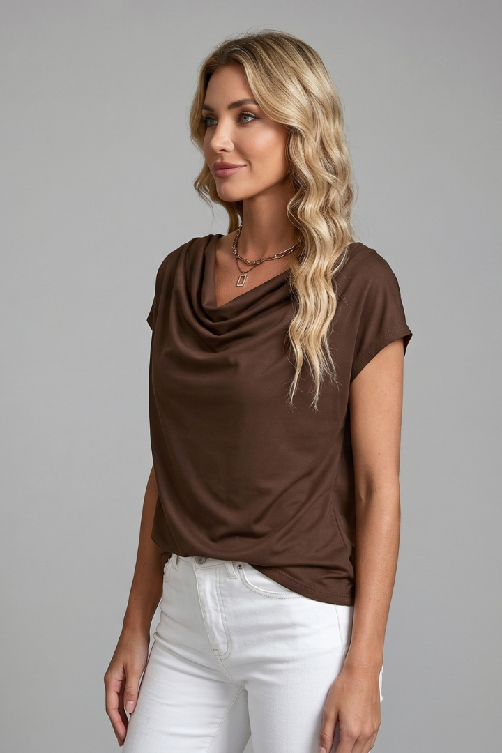 Poppy cowl neck draped blouse 2