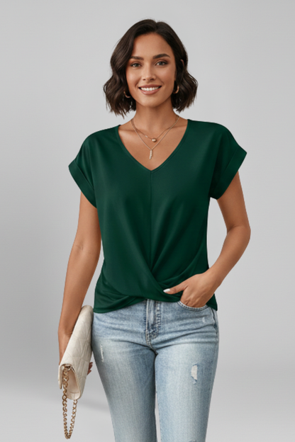 Amelia V-neck short sleeve blouse 10
