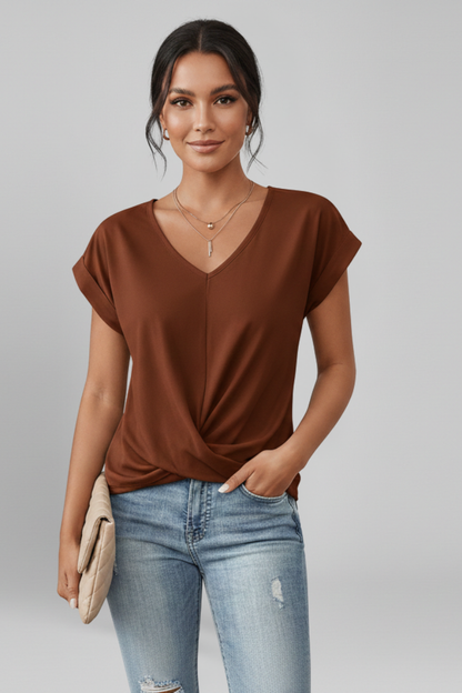 Amelia V-neck short sleeve blouse 12