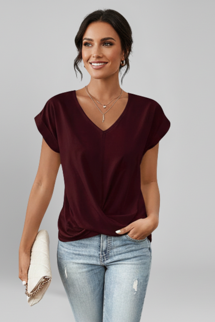 Amelia V-neck short sleeve blouse 9