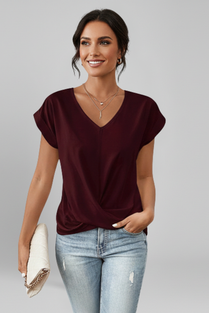 Amelia V-neck short sleeve blouse 9