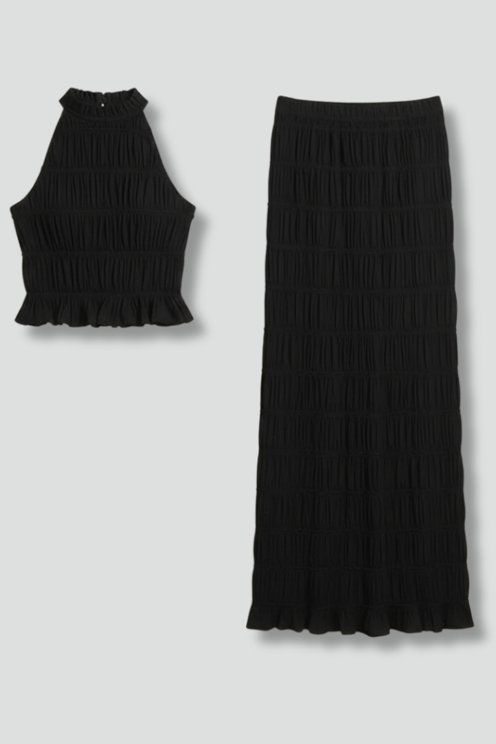 Florence tie back halter top and tiered maxi skirt 1