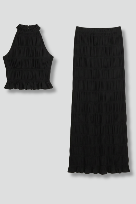 Florence tie back halter top and tiered maxi skirt 1