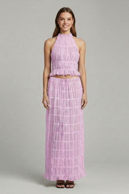 Florence tie back halter top and tiered maxi skirt 6